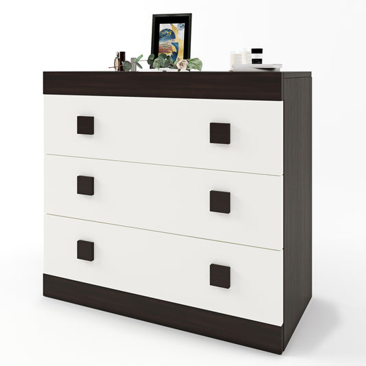 Комод Эверест на 3 ящика Соната-1 80х38х75 венге темный + белый (DTM-2046)