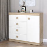 Комод с дверью и 4-мя ящиками Эверест Соната-5 105х38х94 дуб сонома + белый (DTM-2062)