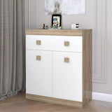 Комод с дверями и ящиком Эверест Соната-4 80х38х94 дуб сонома + белый (DTM-2065)