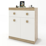 Комод с дверями и ящиком Эверест Соната-4 80х38х94 дуб сонома + белый (DTM-2065)