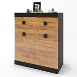 Комод с дверями и ящиком Эверест Соната-4 80х38х94 венге темный + дуб крафт золотой (DTM-2066)