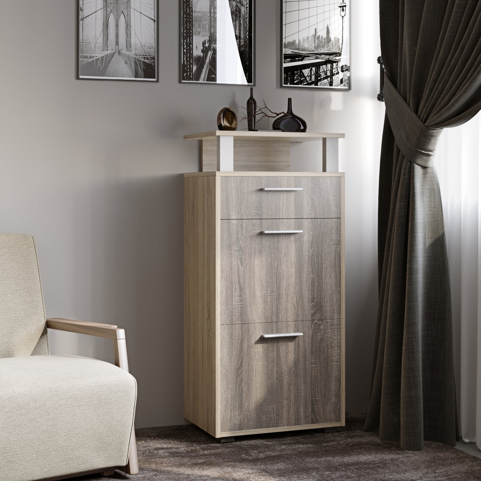 Тумба для обуви Эверест ТО-1 50х36х108 сонома + трюфель (DTM-2217)