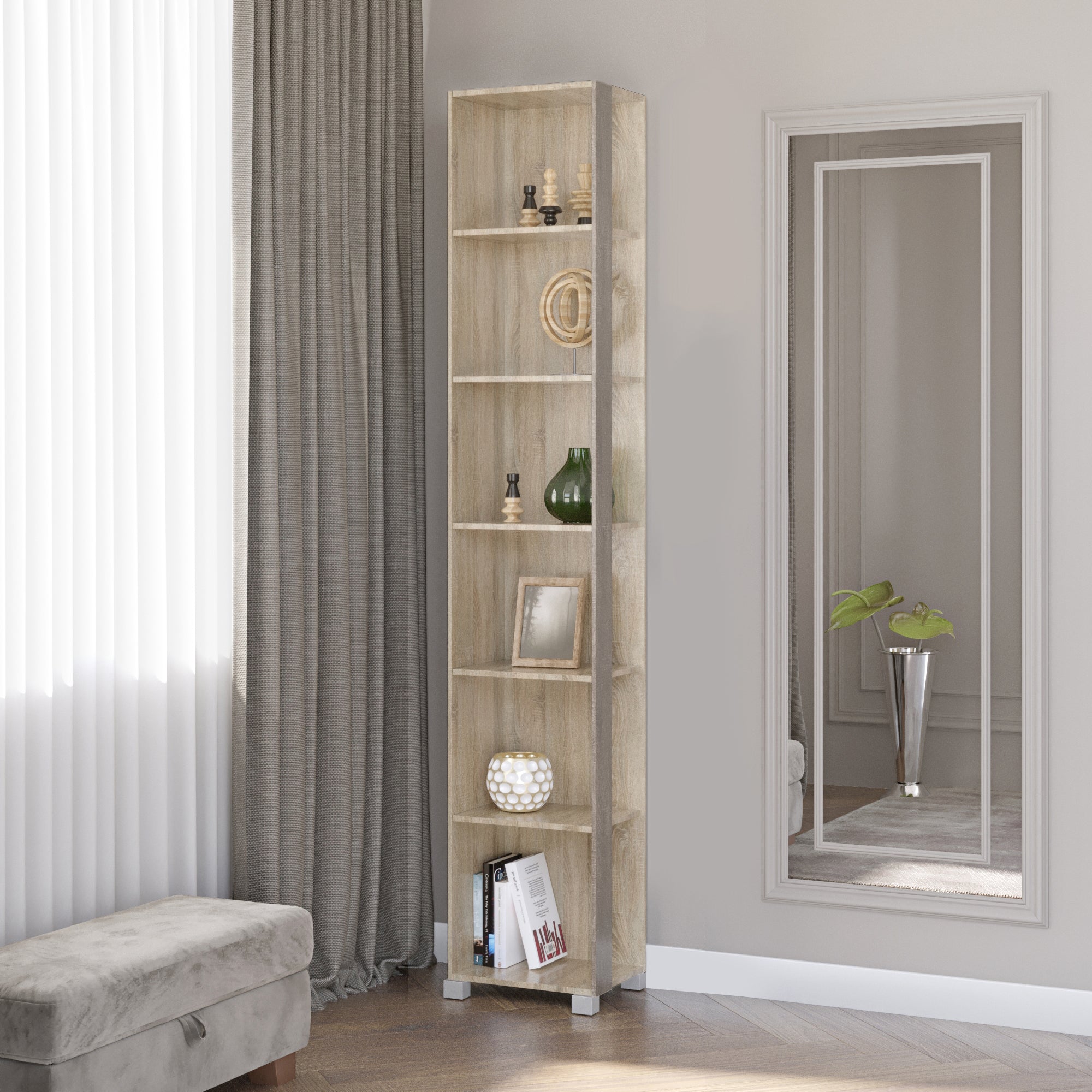 Шкаф-пенал угловой Эверест Бриз-18 сонома + трюфель (DTM-2288)