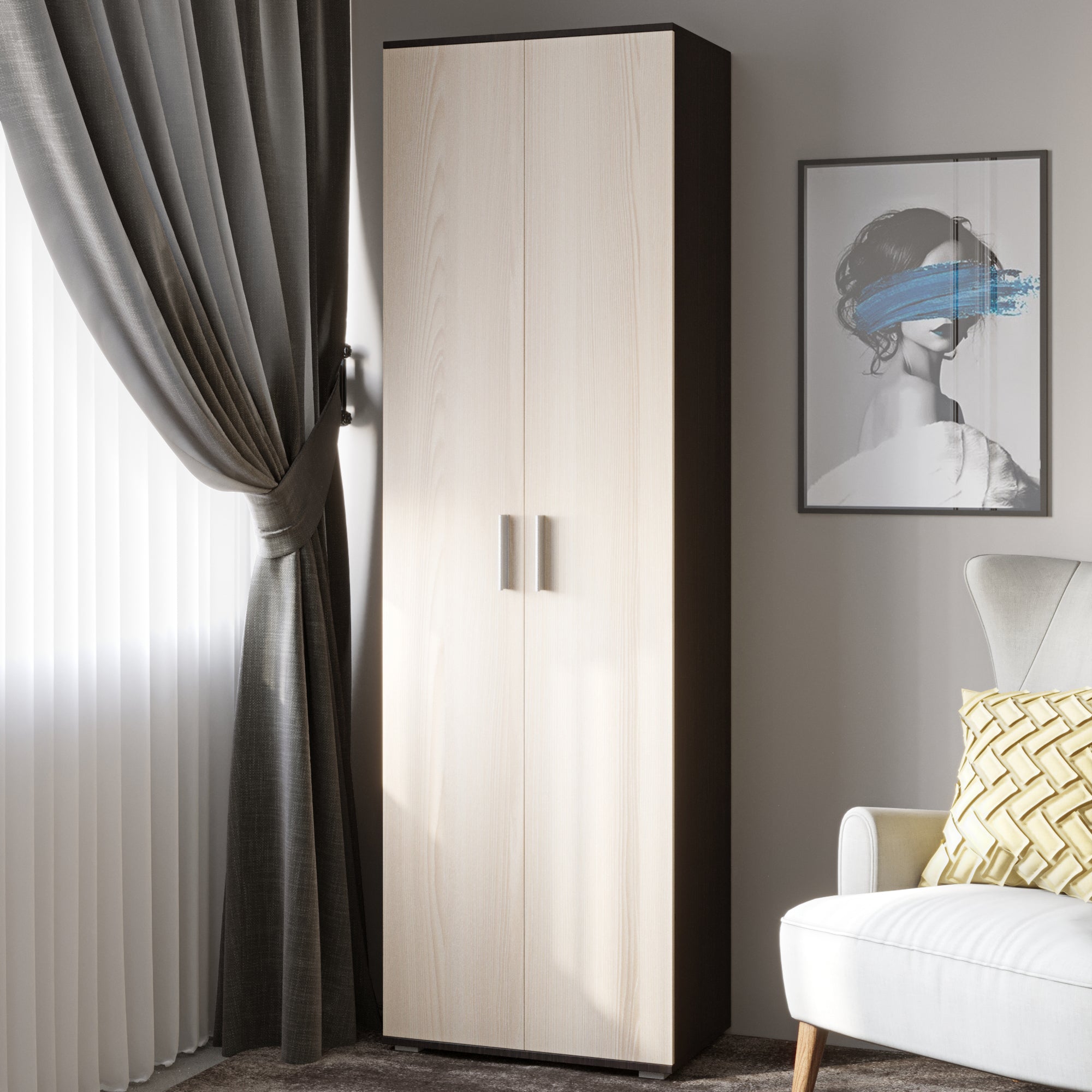 Шкаф распашной Эверест ШП-1 венге + дуб молочный (DTM-2310)