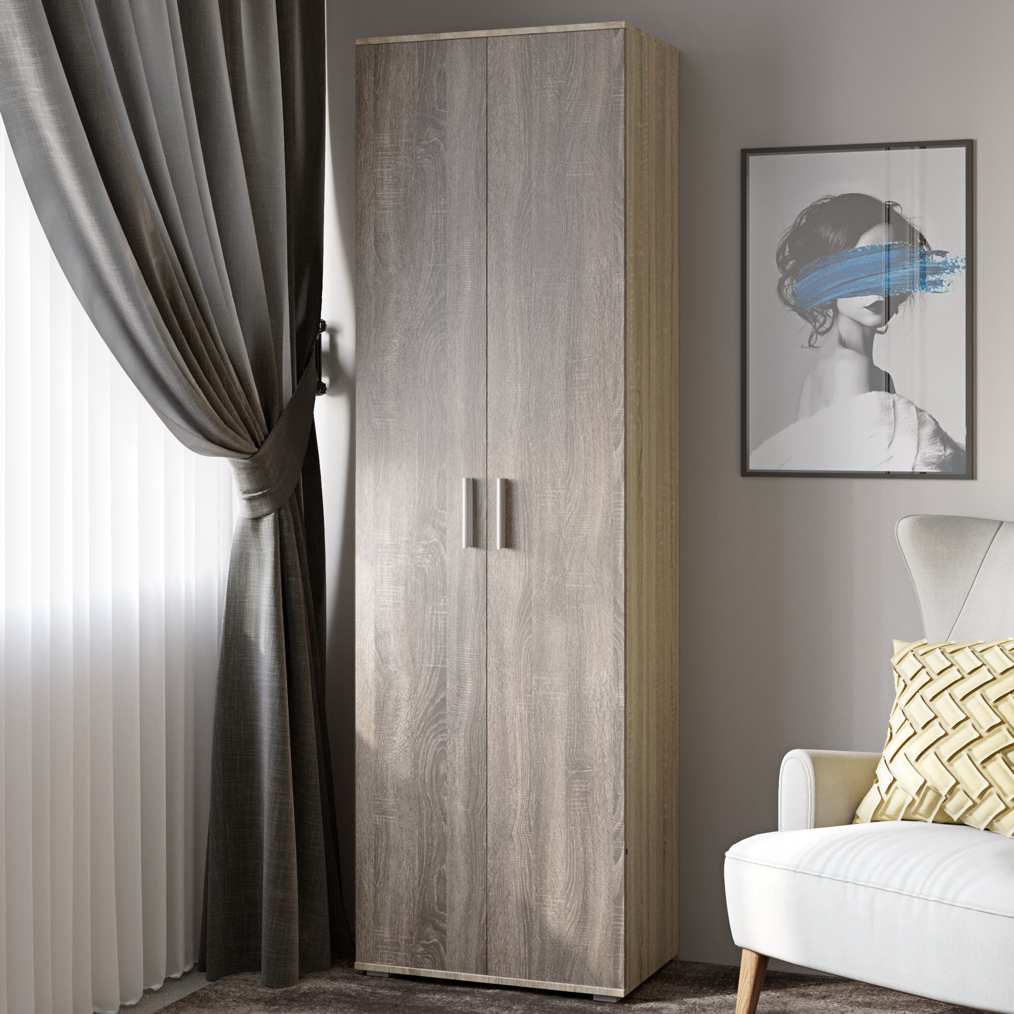 Шкаф распашной Эверест ШП-1 сонома + трюфель (DTM-2311)