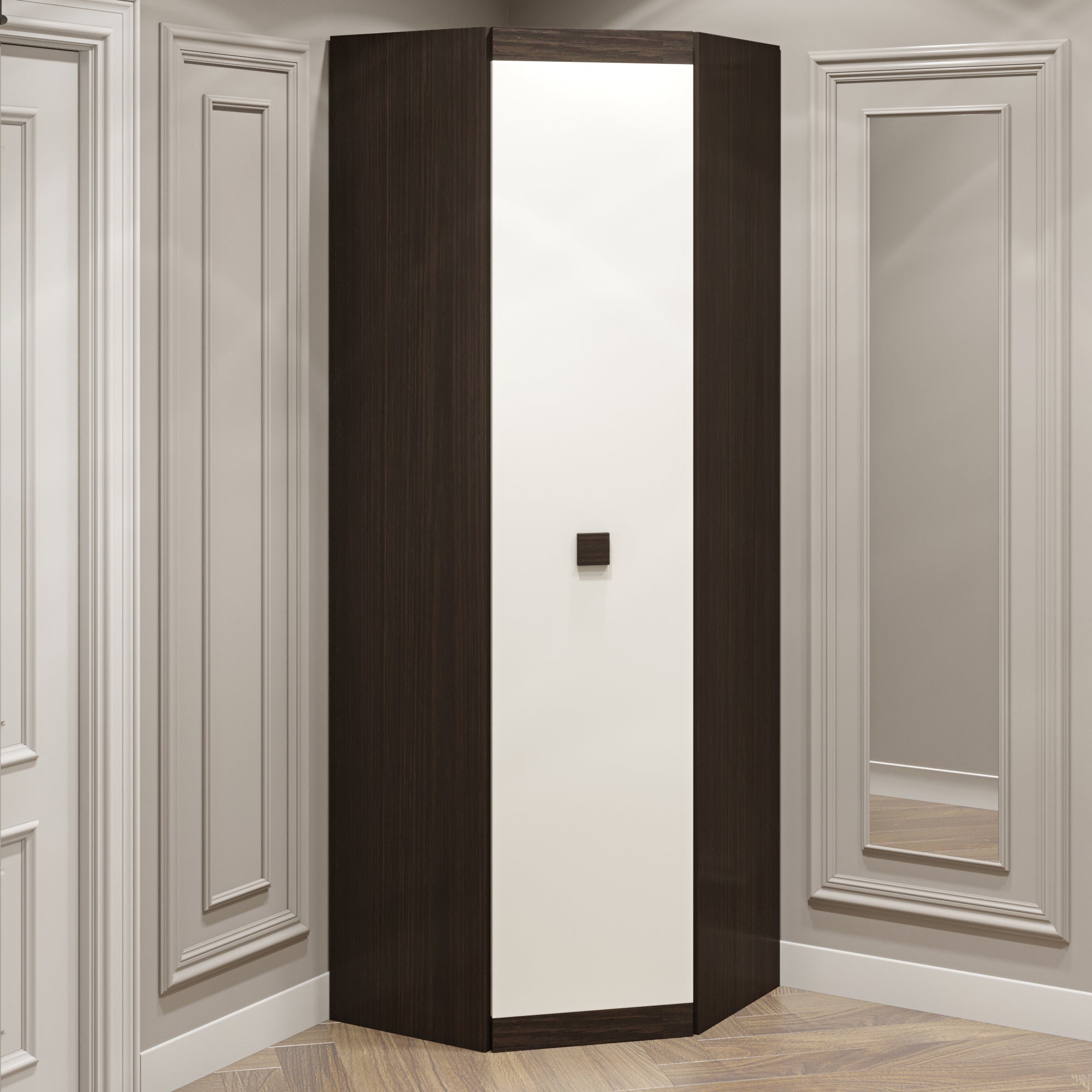 Шкаф угловой Эверест Соната-700 венге темный + белый (DTM-2316)