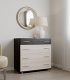 Маленький комод Эверест на 4 ящика К-1 80х45х73 венге темный + дуб молочный (телескопы) (DTM-2443)