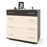 Маленький комод Эверест на 4 ящика К-1 80х45х73 венге темный + дуб молочный (телескопы) (DTM-2443)