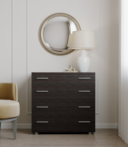 Маленький комод Эверест на 4 ящика К-1 80х45х73 венге темный (телескопы) (DTM-2444)