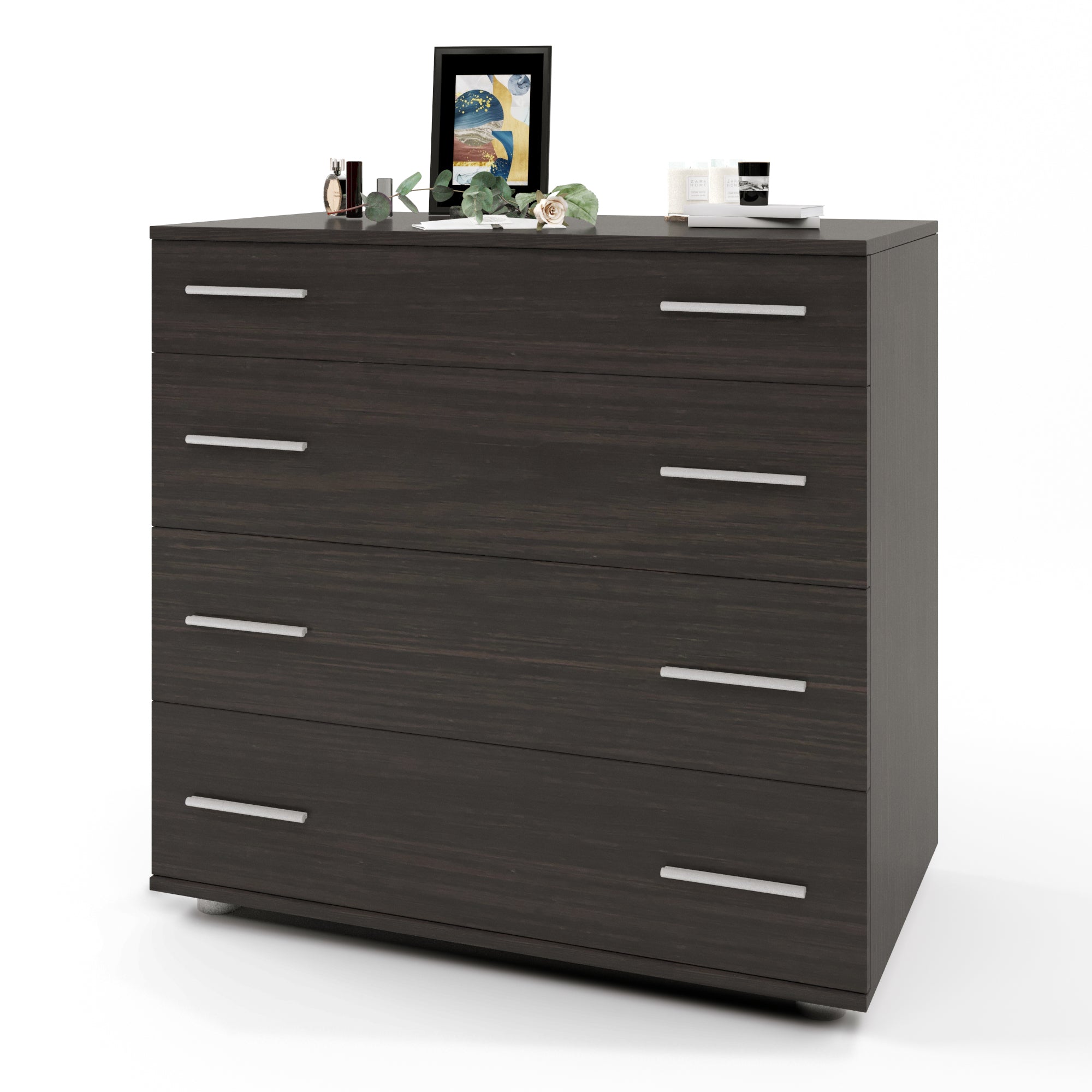 Маленький комод Эверест на 4 ящика К-1 80х45х73 венге темный (телескопы) (DTM-2444)