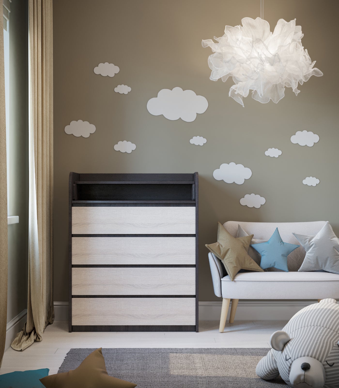 Комод пеленальный Эверест 80х45х101 венге + дуб молочный (телескопы) (DTM-2448)