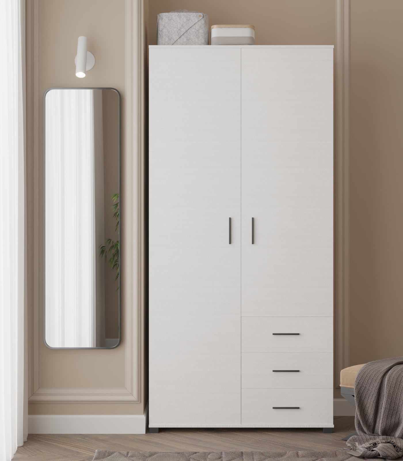 Шкаф прямой с ящиками Эверест Бриз ШП-4 нимфея альба (DTM-2453)