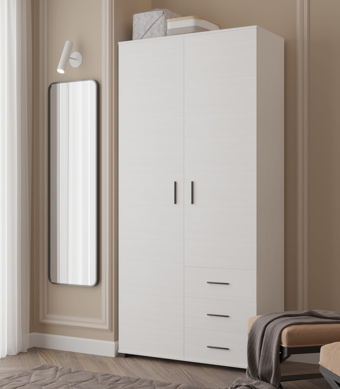 Шкаф прямой с ящиками Эверест Бриз ШП-4 нимфея альба (DTM-2453)