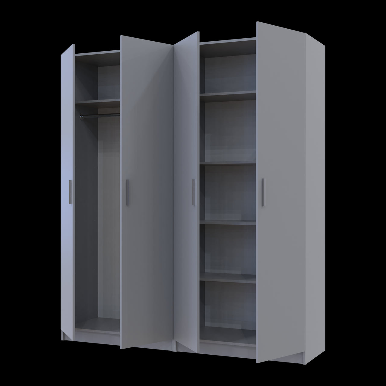 Комплект Doros Промо с полками Серый 2+2 ДСП 180х48х204 DRS-011627 (80737771)