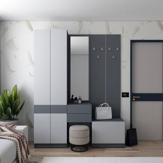 Подвесная тумба с зеркалом Doros Сола Графит / Серый 45х40х168,6 см DRS-011742 (44900342)