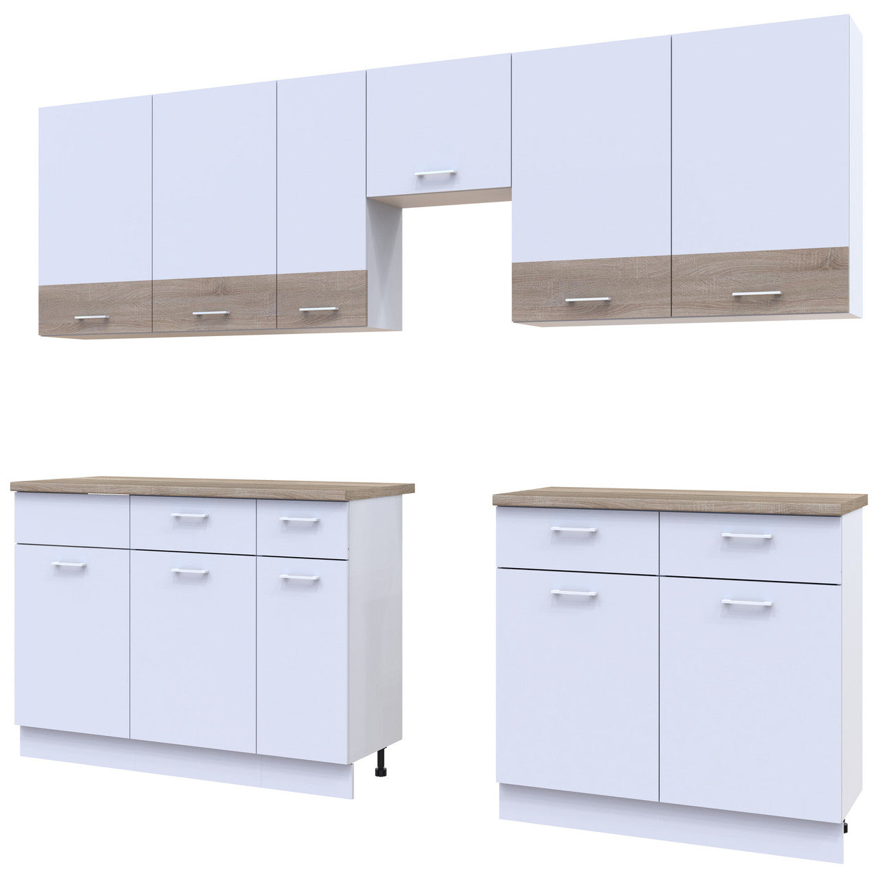 Кухня модульная Лея Doros 340х60х250 см Белый/Дуб сонома (DRS-011376)