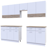 Кухня модульная Лея Doros 340х60х250 см Белый/Дуб сонома (DRS-011376)