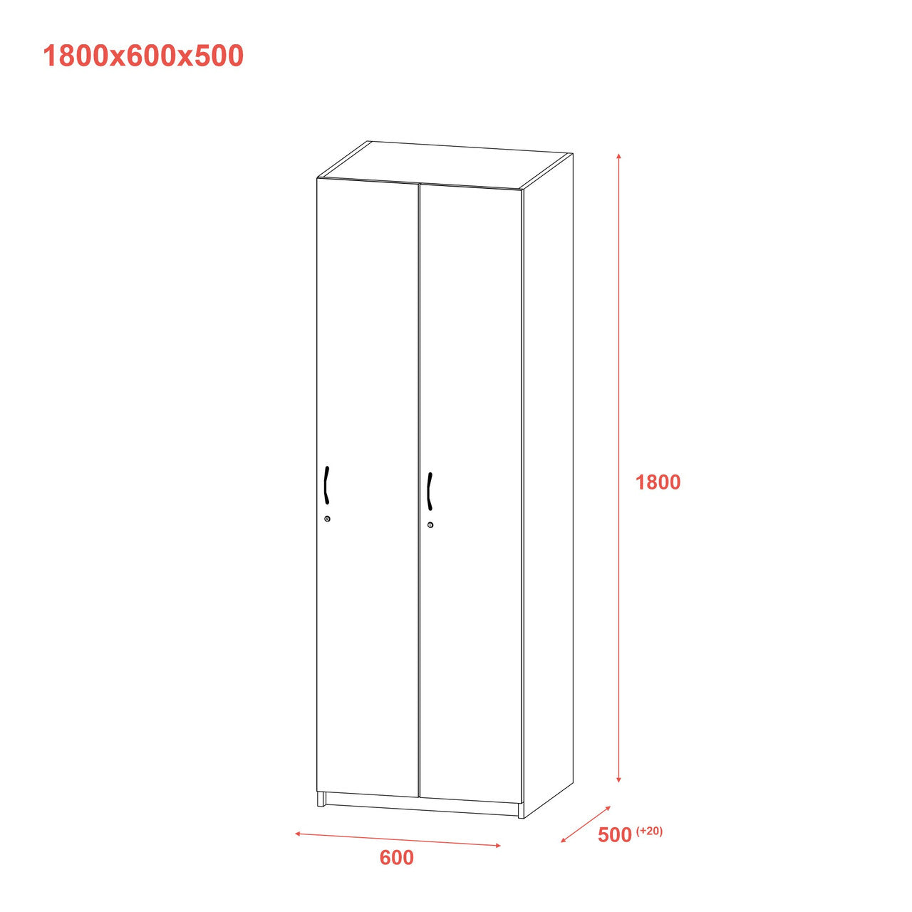 Раздевалка Doros 2-х секционная Графит 2 ДСП 60х52х180 DRS-011613 (40512886)