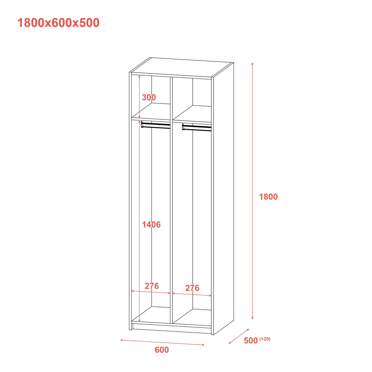 Раздевалка Doros 2-х секционная Графит 2 ДСП 60х52х180 DRS-011613 (40512886)