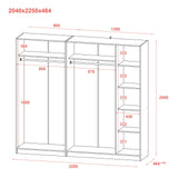Шкаф для одежды Doros Промо Серый 2+3 ДСП 225х48х204 DRS-011628 (80737767)