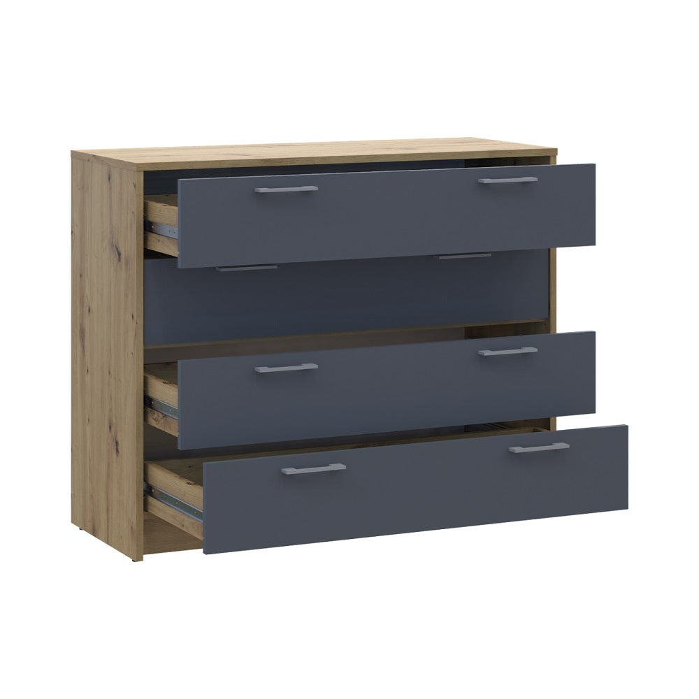 Комод Doros Ронди Дуб Артизан/Графит 4 ящика 100х40х82 DRS-011781 (41516186)