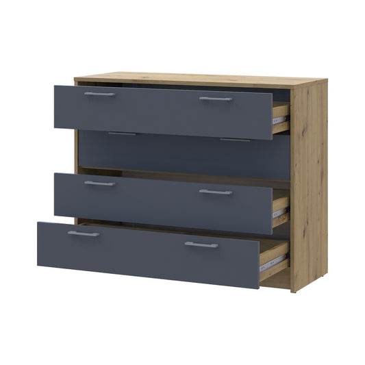 Комод Doros Ронди Дуб Артизан/Графит 4 ящика 100х40х82 DRS-011781 (41516186)