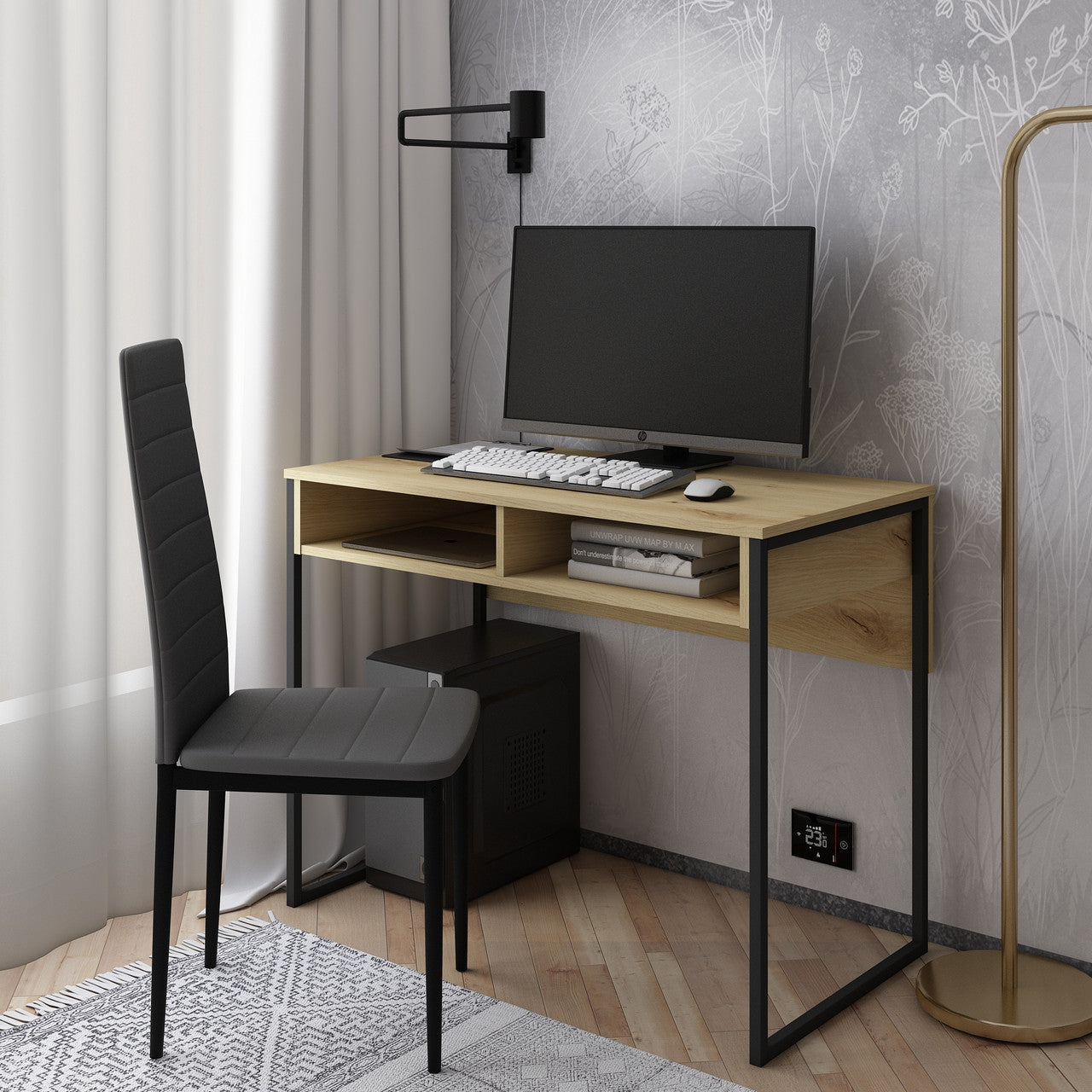 Стол письменный с полкой Doros Барт 100х55х78,1 см Дуб евок (DRS-011427)