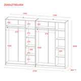 Шкаф для одежды Doros Промо Серый 3+3 ДСП 270х48х204 DRS-011629 (80737768)