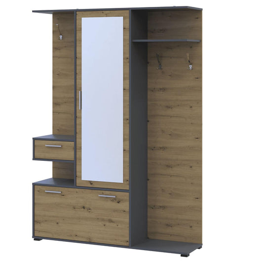 Прихожая Doros Финч 145х37х202 см Графит/Дуб артизан (DRS-011338)