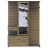 Прихожая Doros Финч 145х37х202 см Графит/Дуб артизан (DRS-011338)