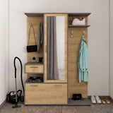 Прихожая Doros Финч 145х37х202 см Графит/Дуб артизан (DRS-011338)