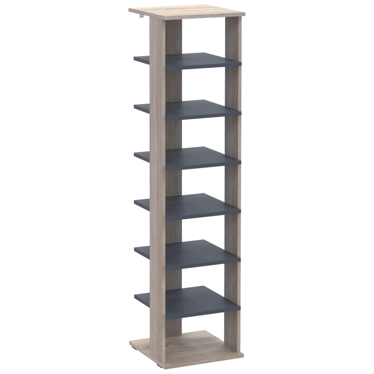 Полка для обуви Doros Паоло 38,4х38,4х153,4 см Дуб сонома/Графит (DRS-011438)