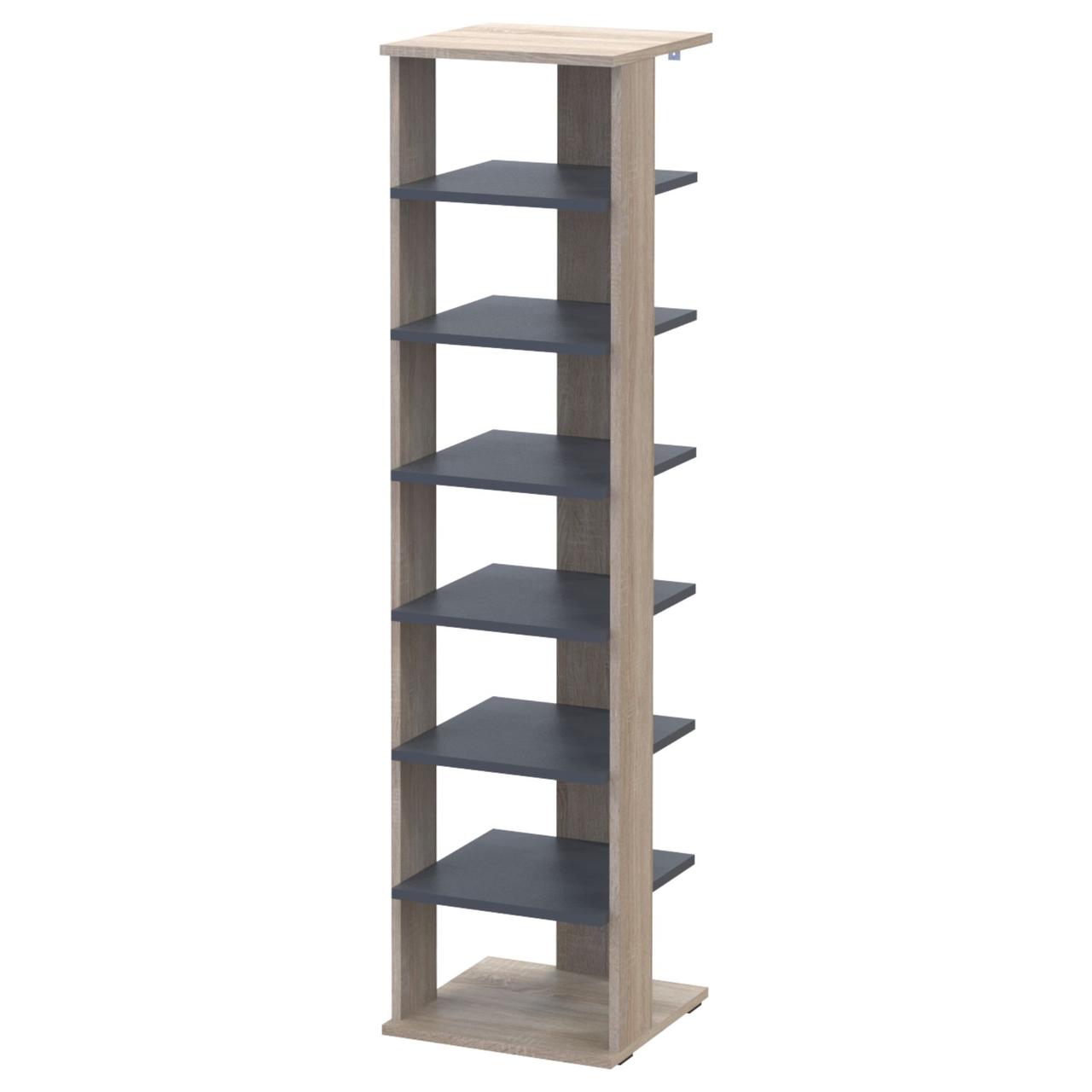 Полка для обуви Doros Паоло 38,4х38,4х153,4 см Дуб сонома/Графит (DRS-011438)