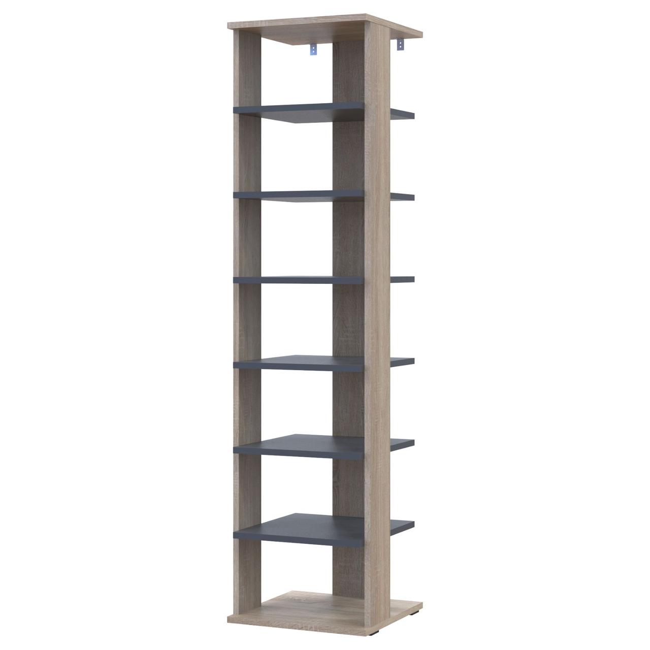 Полка для обуви Doros Паоло 38,4х38,4х153,4 см Дуб сонома/Графит (DRS-011438)