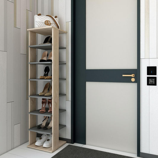 Полка для обуви Doros Паоло 38,4х38,4х153,4 см Дуб сонома/Графит (DRS-011438)