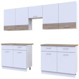 Кухня модульная Лея Doros 300х60х250 см Белый/Дуб сонома (DRS-011378)