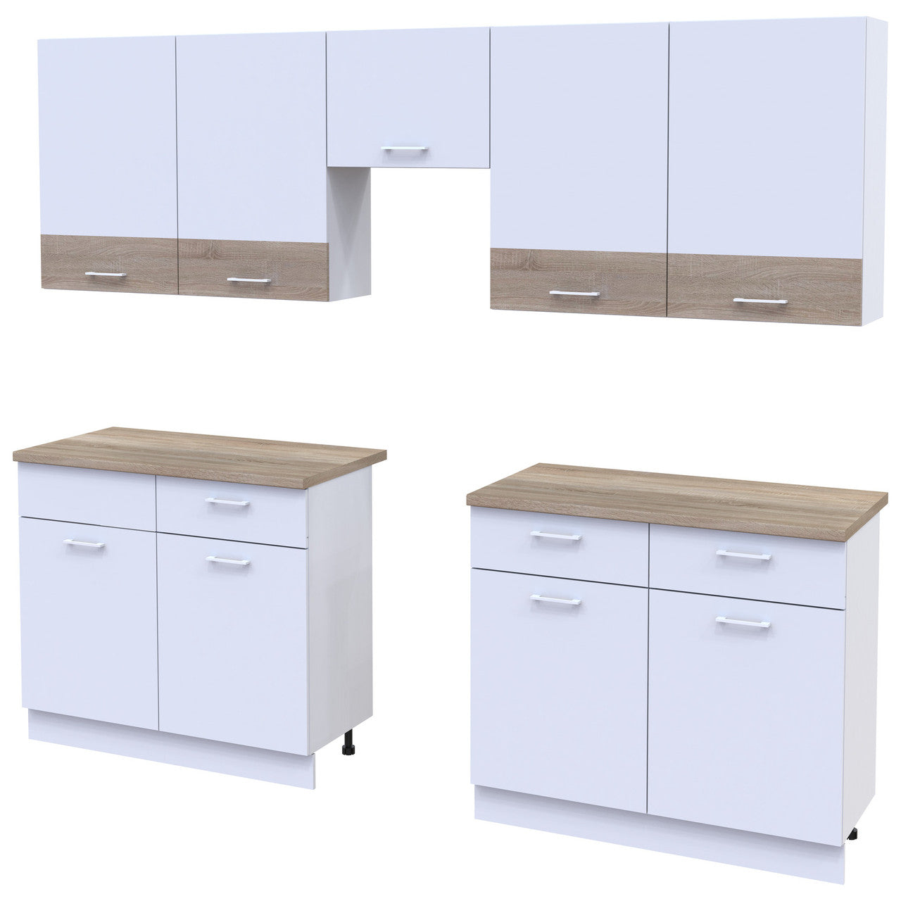 Кухня модульная Лея Doros 300х60х250 см Белый/Дуб сонома (DRS-011378)