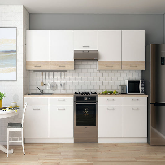 Кухня модульная Лея Doros 300х60х250 см Белый/Дуб сонома (DRS-011378)