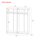 Шкаф для одежды Doros Промо Серый 2+2 ДСП 180х48х204 DRS-011630 (80737766)