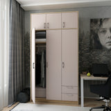 Шкаф для одежды Doros Ронди с антресолью Дуб Артизан/Кашемир 3ДСП 121х52х236 DRS-011667 (80737819)