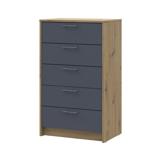 Комод Doros Ронди Дуб Артизан/Графит 5 ящиков 60х40х100 DRS-011783 (41516188)