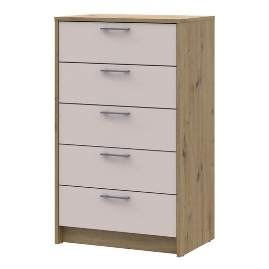 Комод Doros Ронди Дуб Артизан/Кашемир 5 ящиков 60х40х100 DRS-011784 (41516189)