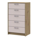 Комод Doros Ронди Дуб Артизан/Кашемир 5 ящиков 60х40х100 DRS-011784 (41516189)