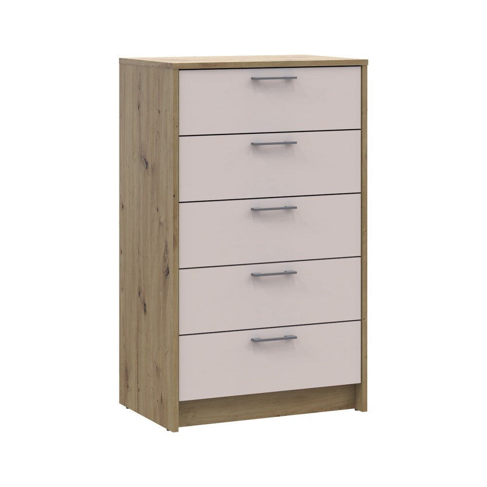 Комод Doros Ронди Дуб Артизан/Кашемир 5 ящиков 60х40х100 DRS-011784 (41516189)