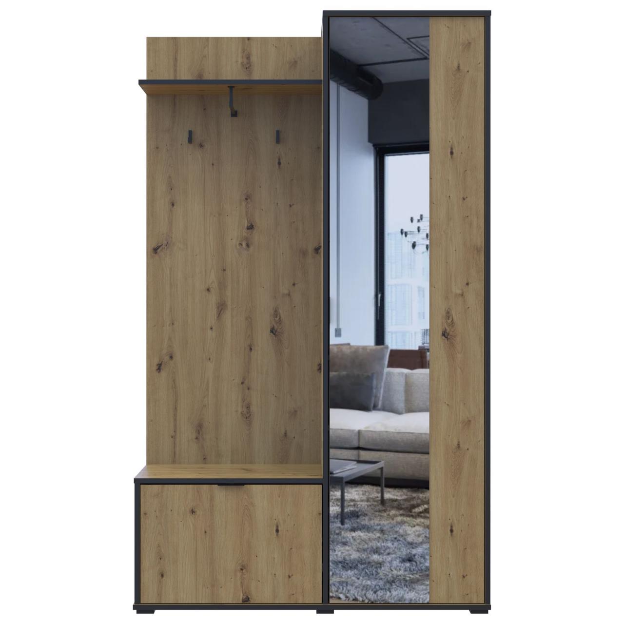 Прихожая с зеркалом Doros Дора 113,5х40х192 см Дуб артизан (DRS-011340)