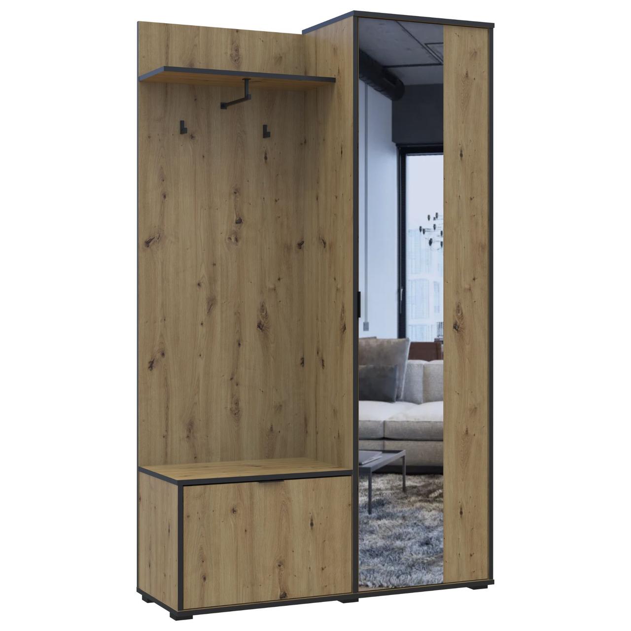 Прихожая с зеркалом Doros Дора 113,5х40х192 см Дуб артизан (DRS-011340)