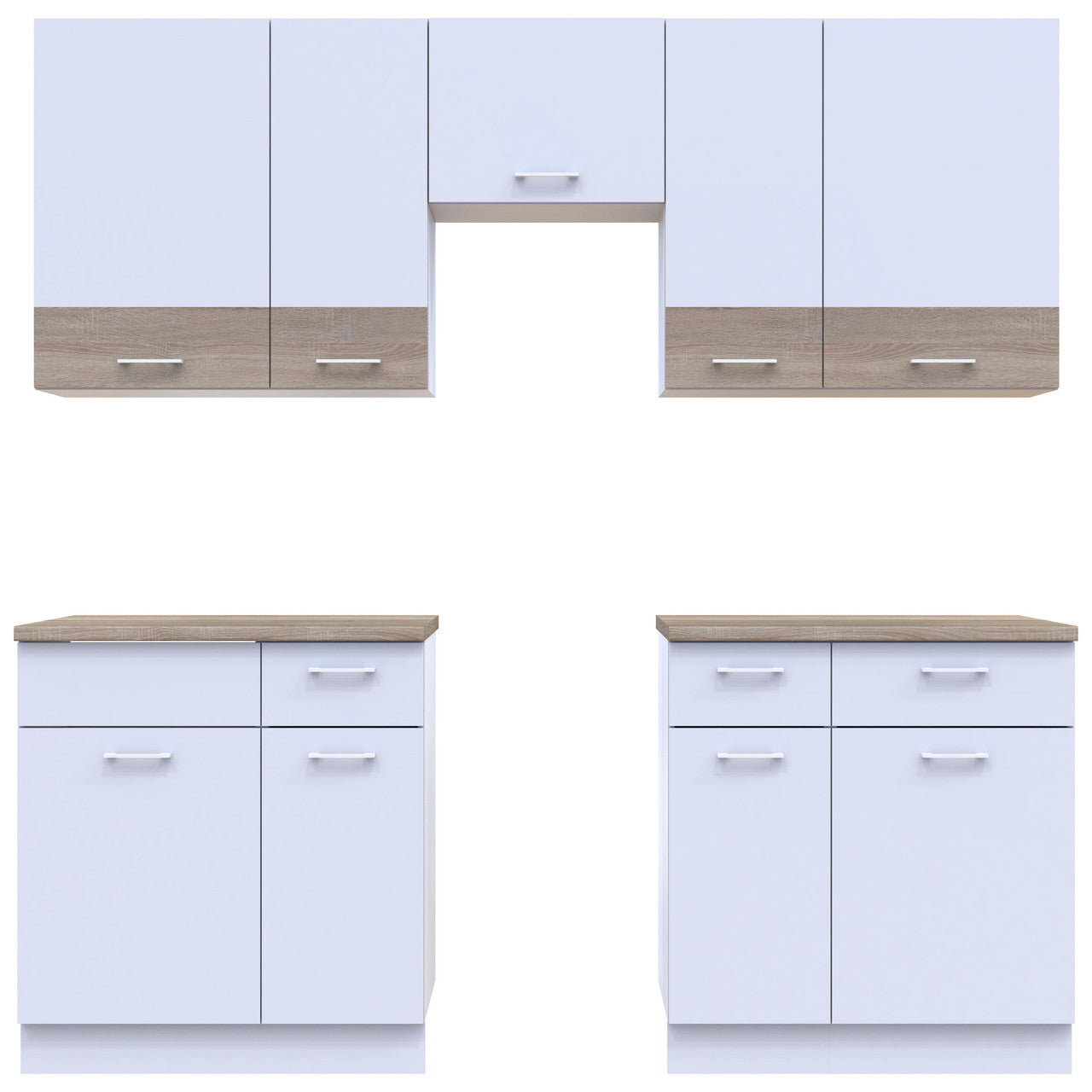 Кухня модульная Лея Doros 260х60х250 см Белый/Дуб сонома (DRS-011380)