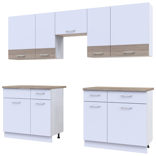 Кухня модульная Лея Doros 260х60х250 см Белый/Дуб сонома (DRS-011380)