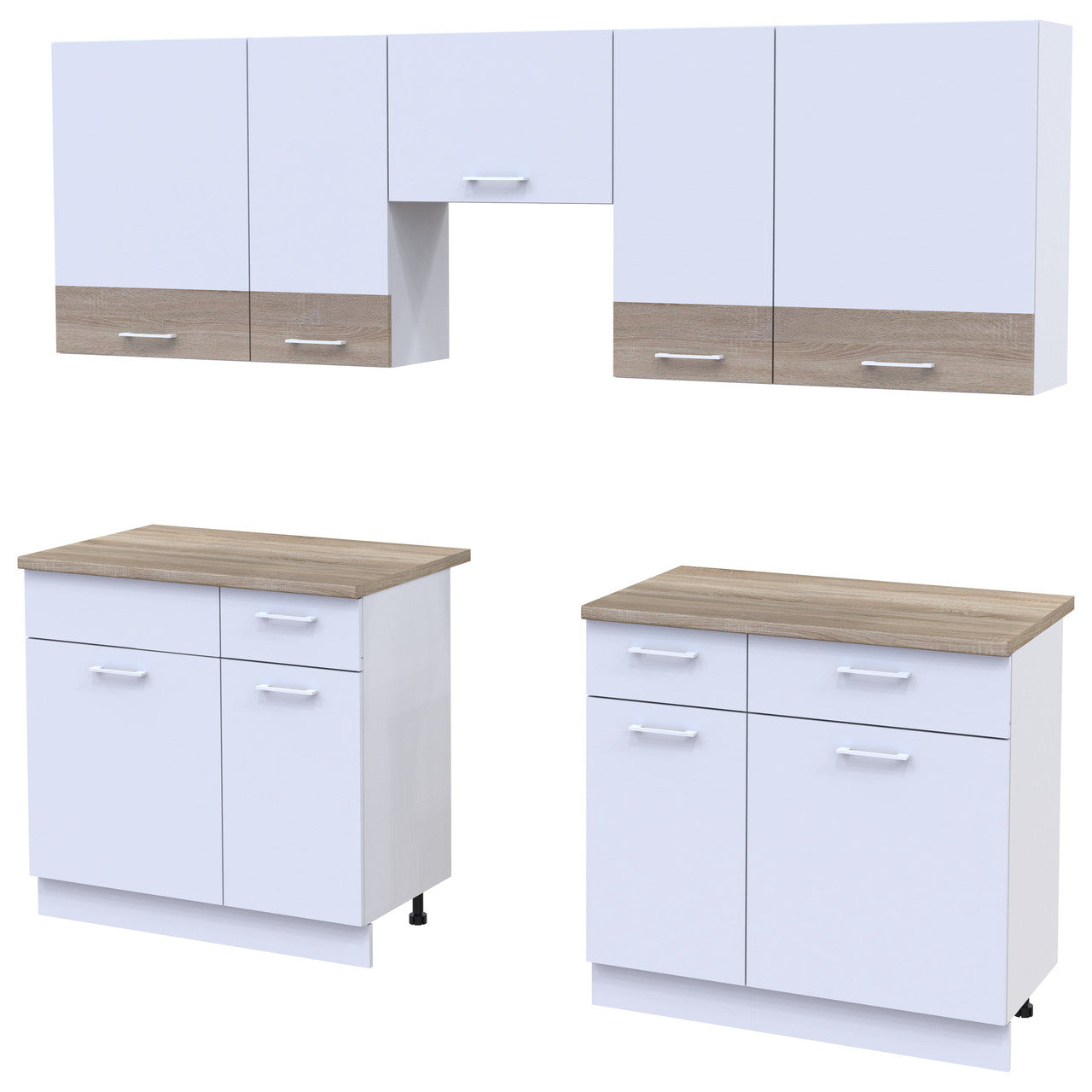 Кухня модульная Лея Doros 260х60х250 см Белый/Дуб сонома (DRS-011380)