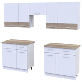 Кухня модульная Лея Doros 260х60х250 см Белый/Дуб сонома (DRS-011380)